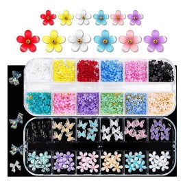 Anow Cajas De Acrílico 3d Colores Mezclados Flores Brillantes