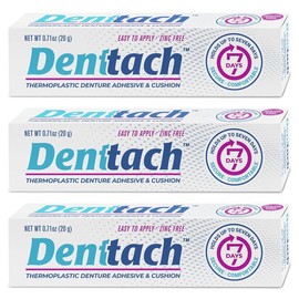 [NEW 2025 - COMBO 3 PACK] Denttach Thermoplastic Adhesive for hold of Dentures up to 7 Days without Glue with Updated Instructions - Size: 1