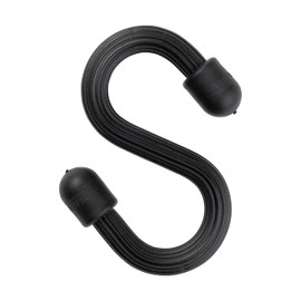 Nite Ize Gear Tie Bendable S-Hook - Utility S-Hook for Hanging - Bendable Rubber Hook Cable - Strong Hook for Closets, Garages & More - Tough Rubber Shell with Flexible Wire - Black (4 Pack)