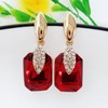 Navachi 18k Gold Plated Spindle Shape Metal White Crystal Square