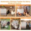 100LB Automatic Chicken Feeder with Cover, Large Capacity Metal Chicken