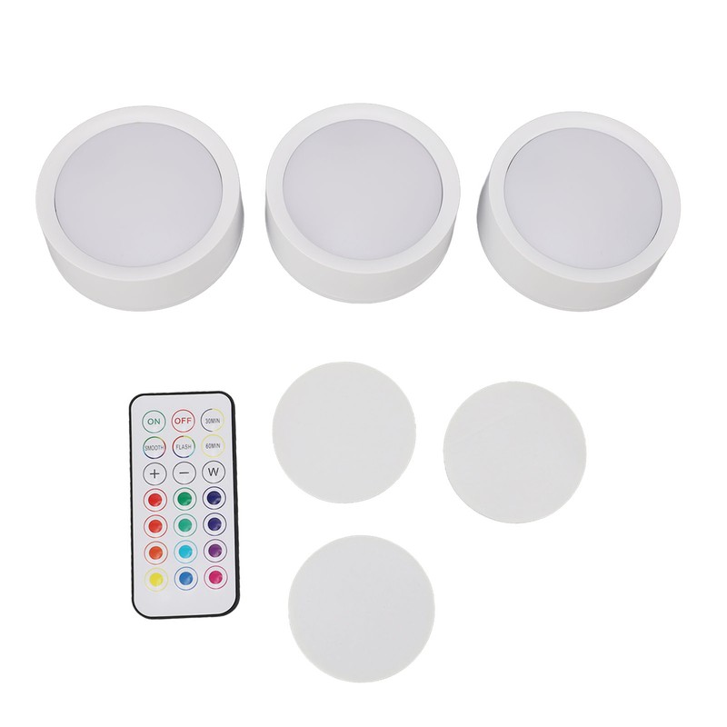 LED Puck Light with Remote Control 13 Colors Battery Powered