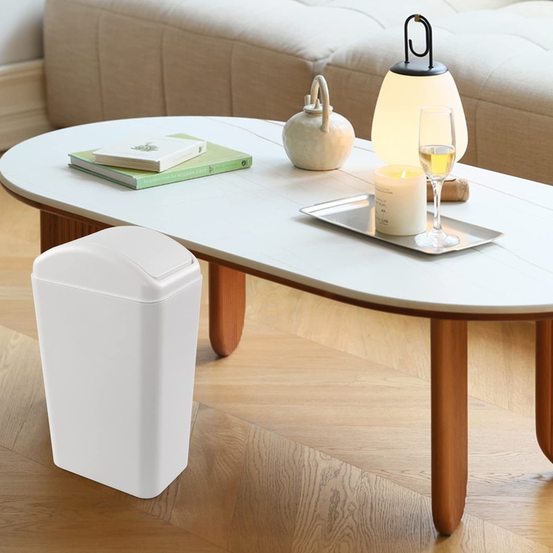 Rinboat 3.5 Gallon Plastic Swing Trash Can, Slim Garbage Can