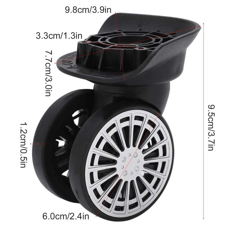 Luqeeg Luggage Suitcase Replacement Wheels - 360° Swivel Wheel Replacement