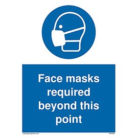 Pack of five - Face masks required beyond this point Sign - 150x200mm - A5P