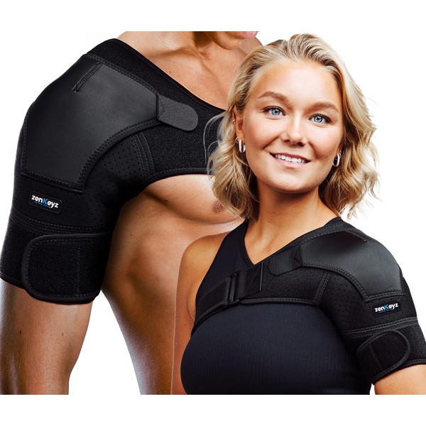 ZENKEYZ Copper Compression Recovery Shoulder Brace For Men & Women,