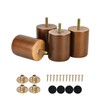 Maricome 3 in Wooden Legs Set of 4, Solid Round