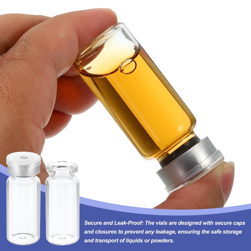 PATIKIL 10ml Sample Vials, 50 Pack Lab Empty Vials with