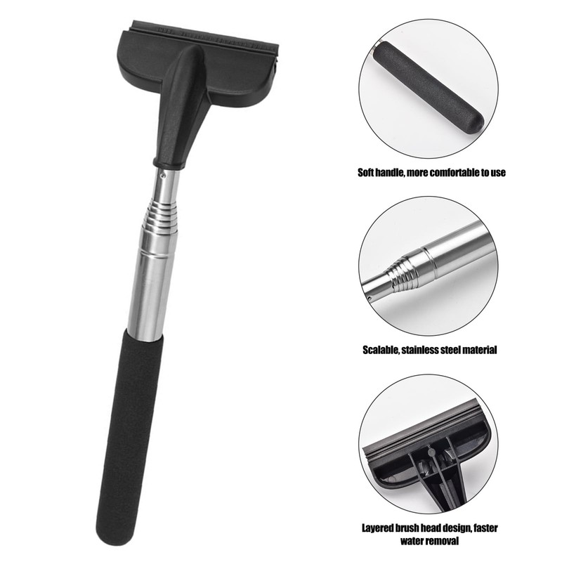 2Pcs Car Window Mini Squeegee, Portable Tiny Car Side Mirror