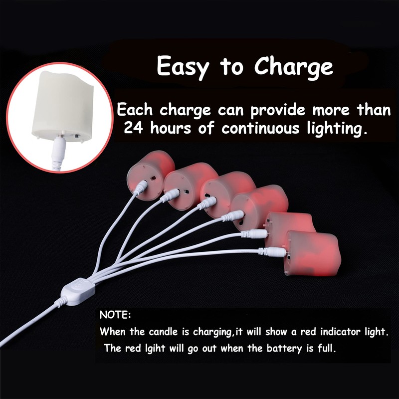 FPOO Rechargeable Flameless Tea Lights Candles with Timer & Remote,