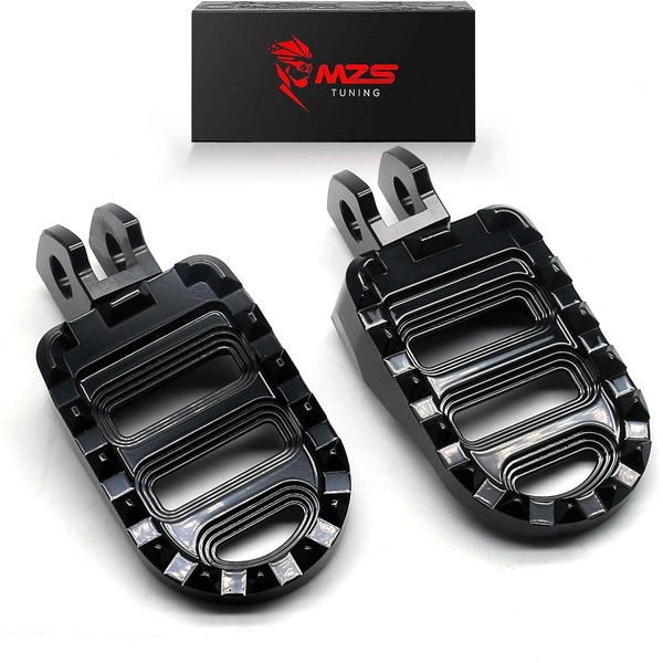 MZS Motorcycle Foot Pegs, Front Wide Footpegs MX Serrated Pedal