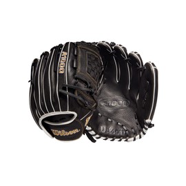 WILSON Guante de softbol para Mujer, 12 Pulgadas, Negro/Oro metálico, Talla 12 de EE. UU