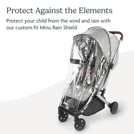 UPPAbaby Minu and Minu V2 Rain Shield/Waterproof and Windproof Coverage/Ventilated Design/Quick Attachment/Easy Access to Child