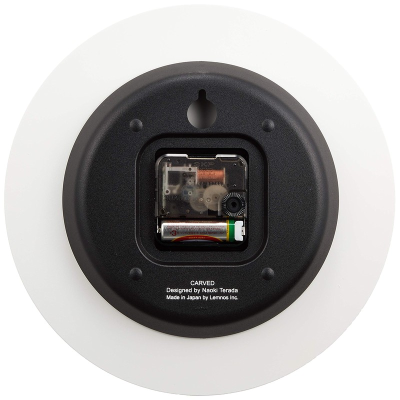 Remnos NTL10-04A Lemnos Wall Clock, Analog, Curved, White, CARVED Arabic,