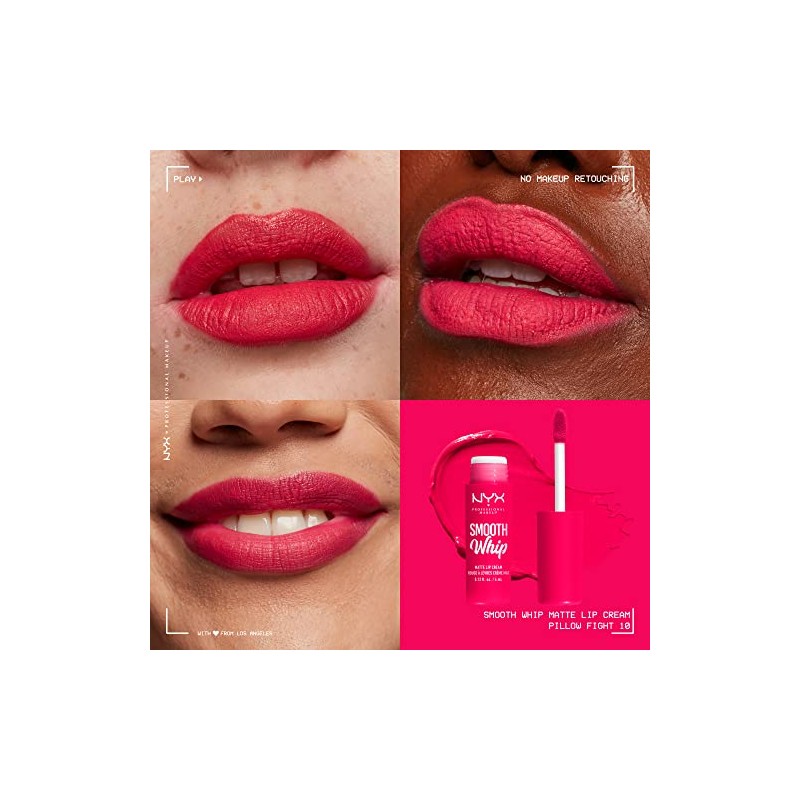 NYX Professional Makeup, Smooth Whip, Labial Mate, Tono Pillow Fight