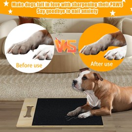 Pet nail self-adhesive replacement diamond sandpaper is suitable for most dog scratch pads, cat litter boxes, DIY pet scratch areas, and a substitute for dog nail clippers (10 inches * 13 feet, black)