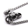 GUNGNEER Stainless Steel Ram Skull Pendant Necklace Cool Satanic Devil
