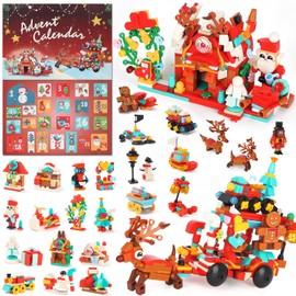 POPOYU Chrismtas Advent Calendar Building Blocks,2024 New Advent Calendar Mini 12in1 Building Blocks 2 Styles,24 Days Christmas Countdown Calendars Building Blocks Stem Toys for Kids Xmas Gifts