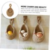 CIYODO Wall-mounted Hanging Basket for Fruits Vegetables Woven Rope Storage