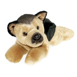 tachi Plush Dog Cuddly Toy Lying Shepherd Dog Black Brown Stuffed Toy Puppy 30 cm