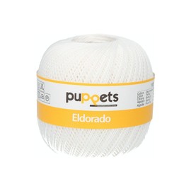 Puppets Eldorado Strength 10 4574010-07001 White Crochet Yarn, 100% Cotton