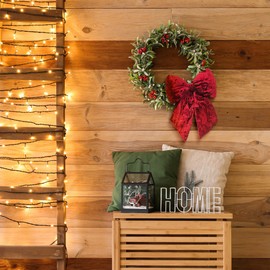 KI Store Burgundy Large Plush Velvet Bows Set of 2 30cm Christmas Bow Tree Topper for Christmas Tree Decoration Door Window Decor