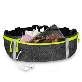 ONEFLOW Active Pro Laufgürtel für Redmi A2 Lauftasche mit 3 Fächern, Atmungsaktiv, Sport Handytasche zum Joggen, Handy Bauchtasche Wasserdicht, Running Belt, Dunkelgrau