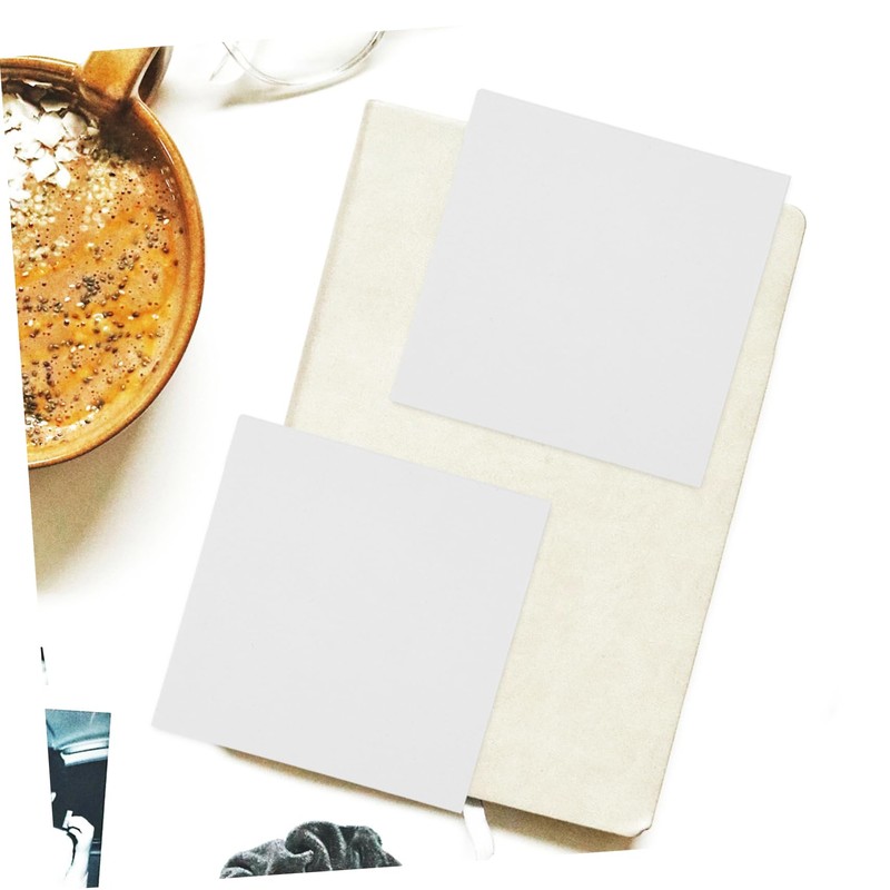 KICHOUSE 400pcs Non-Sticky Memo Cube Refill Blank Paper Note Pad