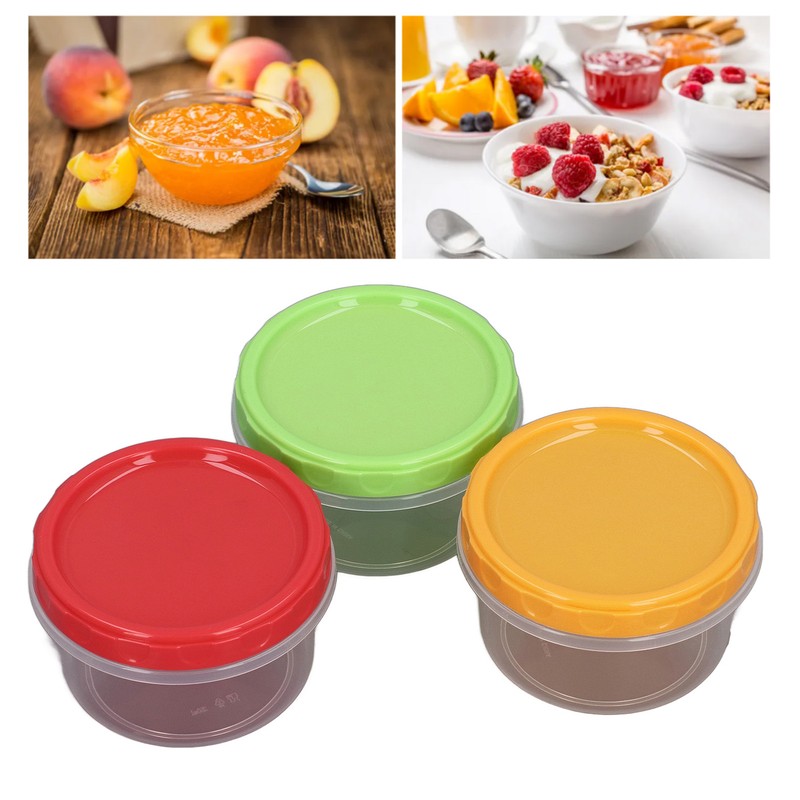 12 Sets 1 Cup Containers 8oz Stackable Reusable Round Plastic