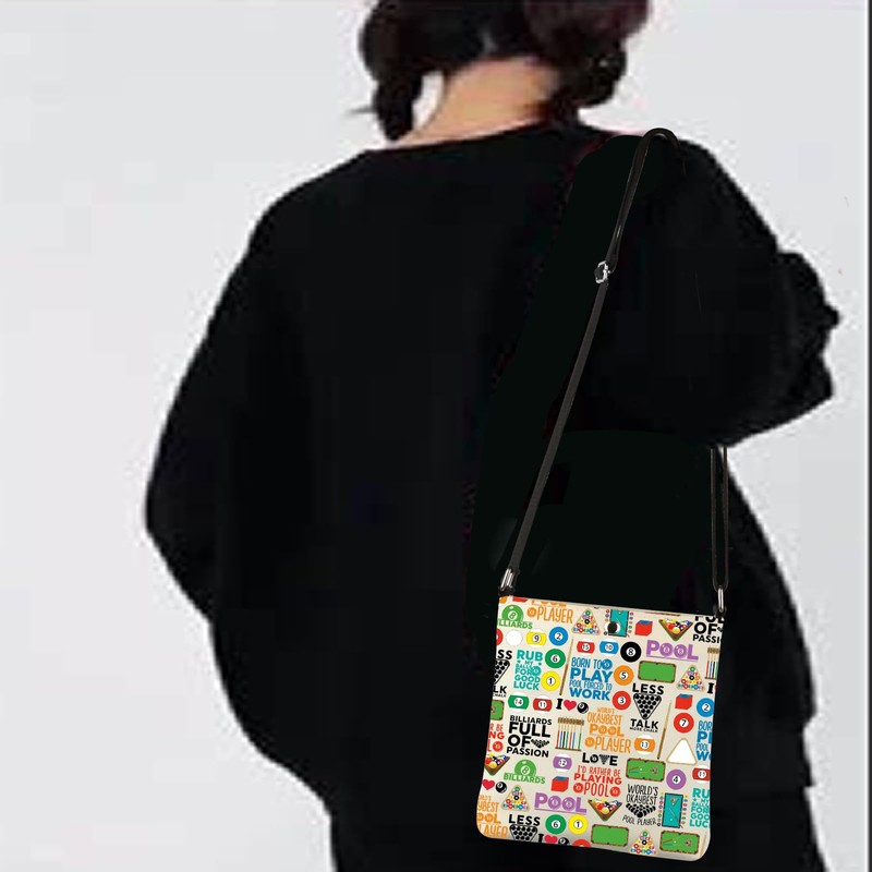 JYTAPP Billiards Themed Crossbody Bag Billiards Lover Gift Pool Player