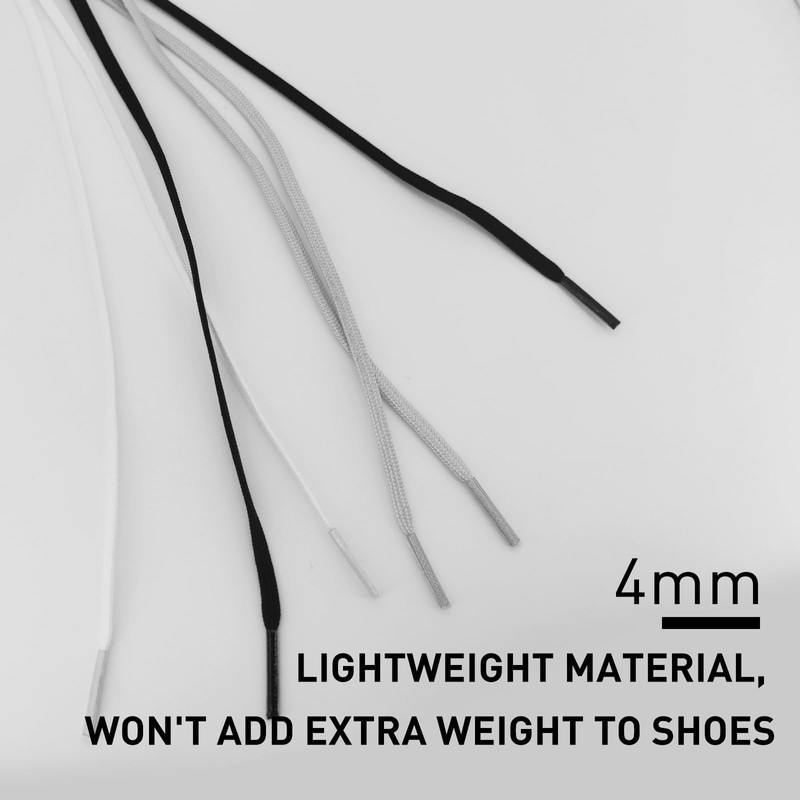 UamGlsob 5/32''(4mm) Soccer Shoe Laces for Soccer Shoes,Thin Flat Shoelaces