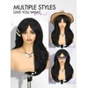 WIGER Layered Wavy Wig with Bangs Middle Part Glueless Curtain