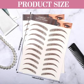 Eyebrow Transfer Stickers, 6 Sheets Hair-Like Waterproof Eyebrow Tattoos, Shaping Brow Tattoo Sticker, Grooming Eyebrow Transfer Sticker for Women