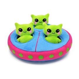 Hugsmart Pet – Space Paws UFO | Squeaky Hide and Seek Plush Dog Toys | Cute Interactive Plush Puzzle Toys for Small Medium Dogs