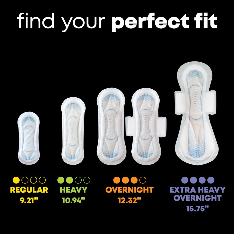 U by Kotex Maxi Pads, Clean & Secure, Heavy Absorbency,