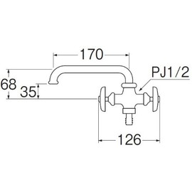 SANEI E20A-13 Dual Mouth Horizontal Free-Up Faucet Nominal 13