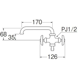 SANEI E20A-13 Dual Mouth Horizontal Free-Up Faucet Nominal 13