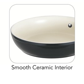 Tramontina 80110/019DS Gourmet Ceramica Deluxe Aluminum Fry Pan, PFOA- PTFE- Lead and Cadmium-Free Ceramic Interior, 10-inch, Metallic Black, Made in Italy