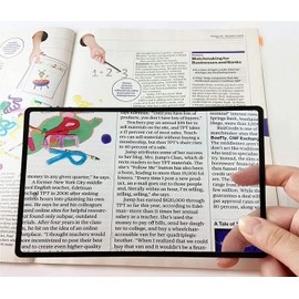 YiXuTag 3 x Magnifying Glass for Full Pages Fresnel Lens Magnifying Glass 3X (300%) for Seniors and for Reading, Jewellery, Books, Magnifying Glass, 3 x Reading Magnifying Glass 18 x 12 cm