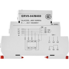 GAEYAELE Three Phase Voltage Control Relay Phase Sequence Phase Failure Over Voltage Undervoltage Protection AC220V-460V 10A 1SPDT(GRV8-04,M460)