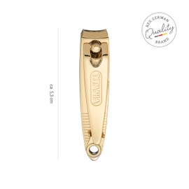 TITANIA Nail clippers with file, high-quality nail clippers for fingernails and toenails, ideal for thick nails, nail clipper made of carbon steel, for men and women, nail clippers, gold plated