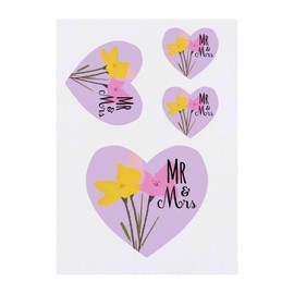 Azeeda 4 x 'Herr und Frau Liebesherz' Temporäre Tattoos - Wasserfest, Hautfreundlich & Ungiftig · Transfers in Verschiedenen Größen (TO00072404)