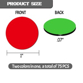 Double-Sided Red Green Magnets，Colored Magnets for Whiteboard, Refrigerator, Classroom, Decorative Magnet for Home (75PCS, Red/Green-Colors)