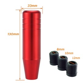 Lunsom 130mm Shift Knob Aluminum Shift Lever Metal Gear Shift Knob Extension for Auto and Manual Car (Red)