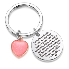 ZNOSVEI Work Bestie Gifts For Women Work Friendship Gifts Coworker Gifts Work Bestie Thank You Keychain Work Gifts For Coworkers Friend Gift For Women Work BFF Jewelry Office Keychain