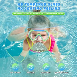 Kids Mask Fins Snorkel Set, Dry Top Snorkeling Gear for Kids Youth Boys Girls, 1Y-4Y