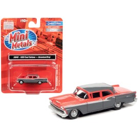 DCD 1959 Ford Fairlane Geranium Pink and Gunsmoke Gray 1/87 (HO) Scale Model Car by Classic Metal Works