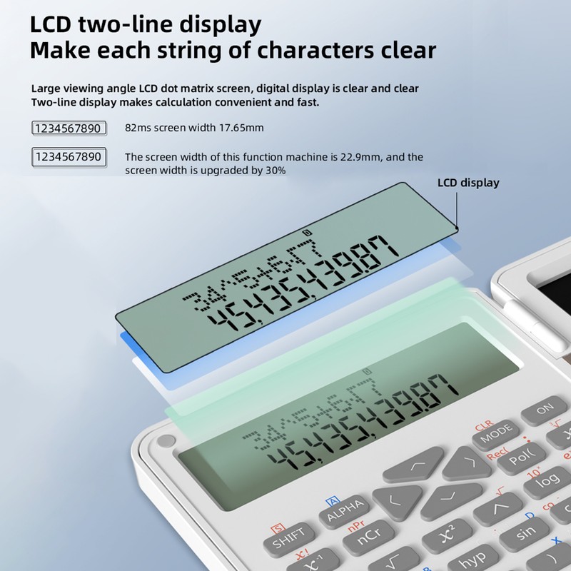 Scientific Calculator with Erasable Writing Board 240 Functions 2 Line