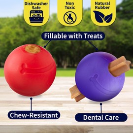 Petite Paws Balls for Aggressive Chewers - Small Dogs and Puppies - 1.5 Inch - 6 Pack - Indestructible Rubber Dog Chew Toys Bulk for Miniature Toy Breeds
