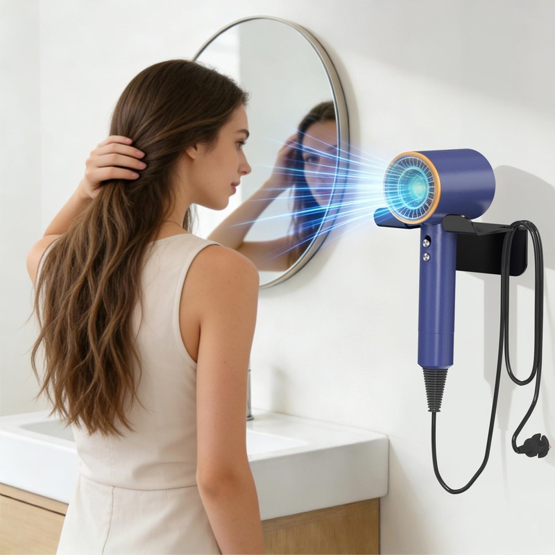 YIGII Hair Dryer Holder Wall Mounted Self Adhesive No Drill